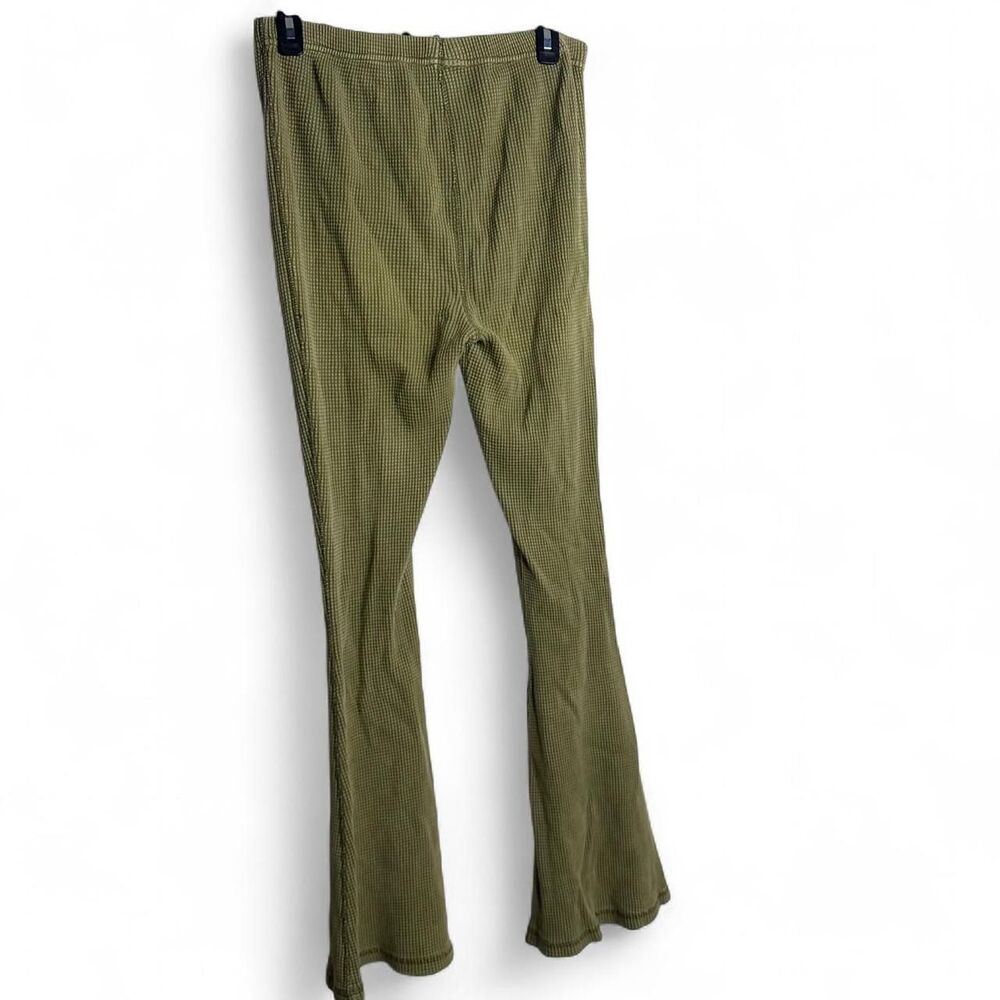 Urban Outfitters Out From Under green waffle knit flare distressed leggings L - Picture 7 of 8